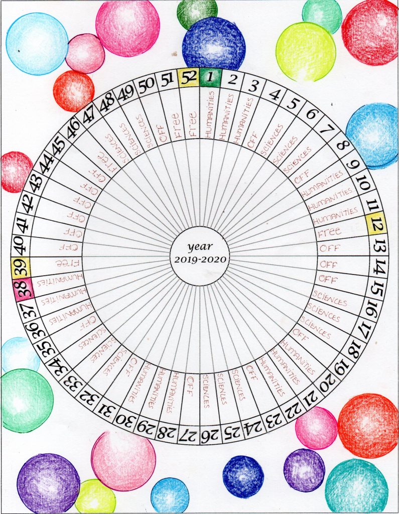 Roue de planification école-maison