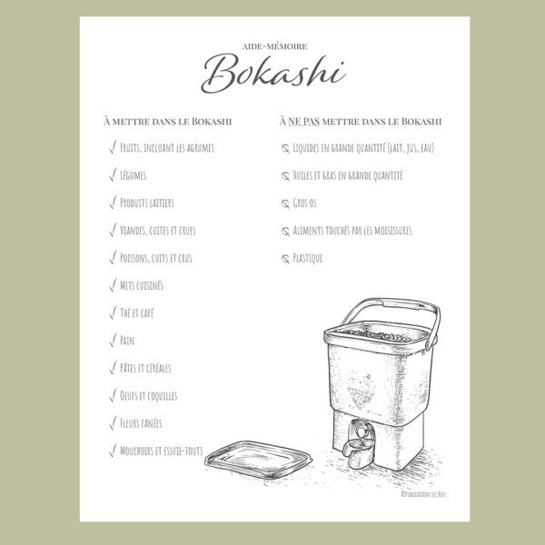 fiche, aide-mémoire, bokashi